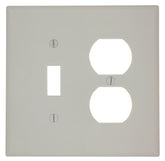 Leviton 80505-T Combination Wallplate, 4-3/8 in L, 3-1/8 in W, Midway, 2 -Gang, Plastic, Light Almond